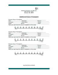 Patient Evaluation Chart &amp; Questionnaire - Back &amp; Neck Pain, Page 3