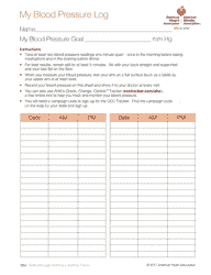 Document preview: Blood Pressure Log - American Heart Association