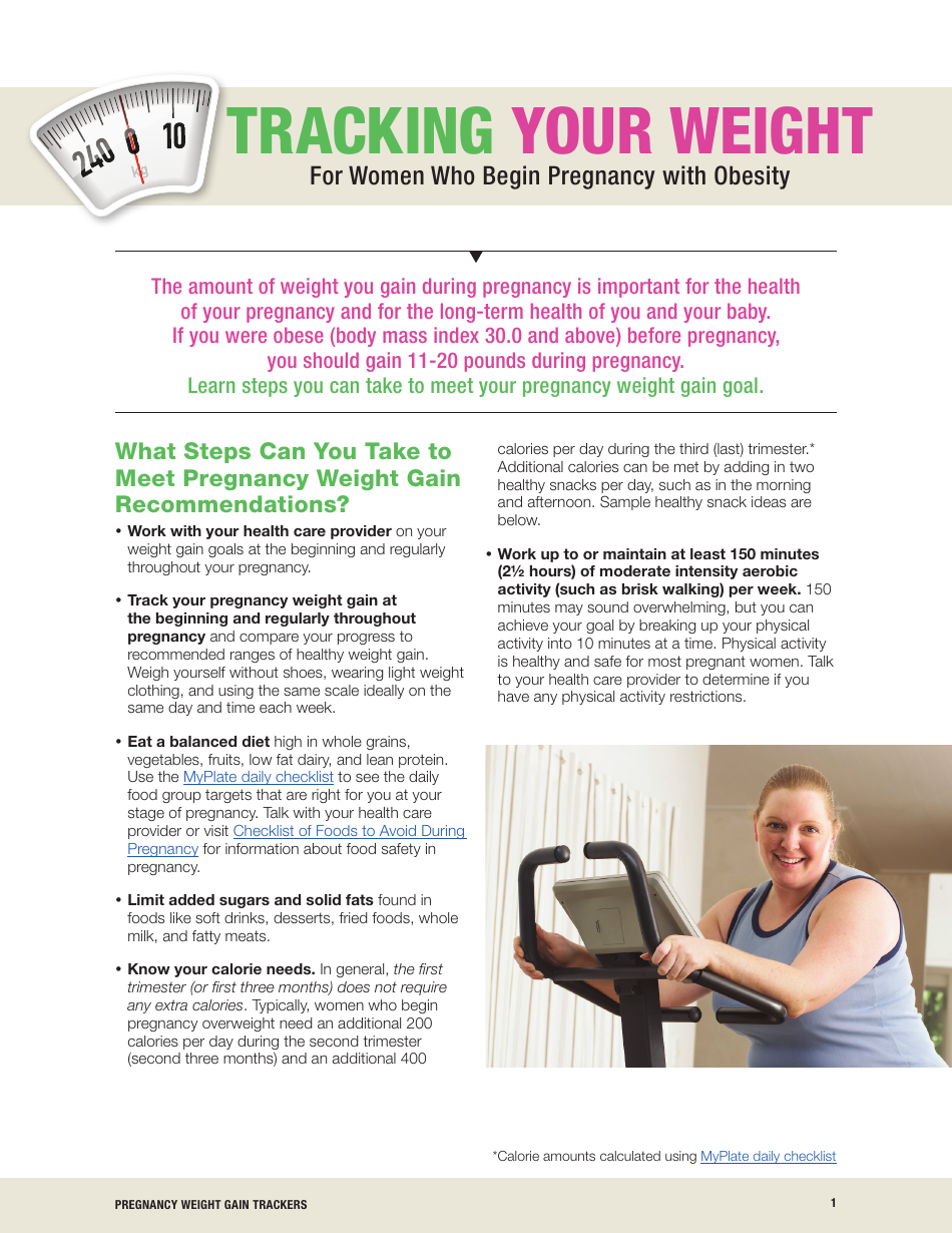 Pregnancy With Obesity Weight Gain Tracker Download Printable PDF Templateroller
