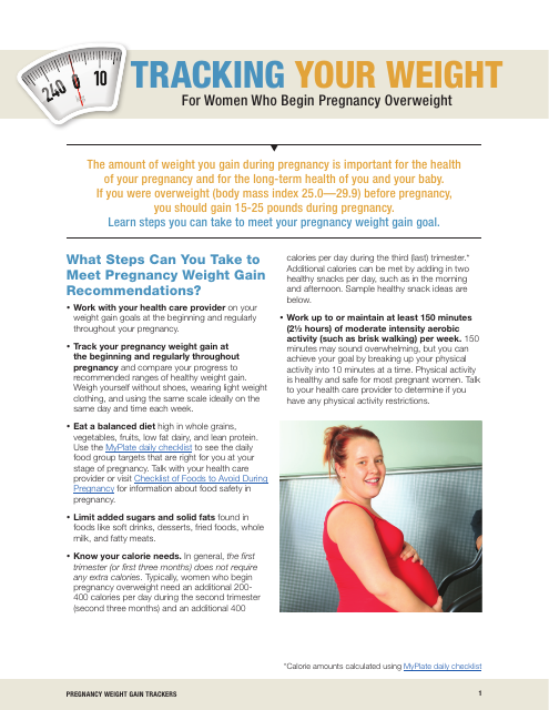 Overweight Pregnancy Weight Gain Tracker - Daily Mobile Log for Expecting Moms