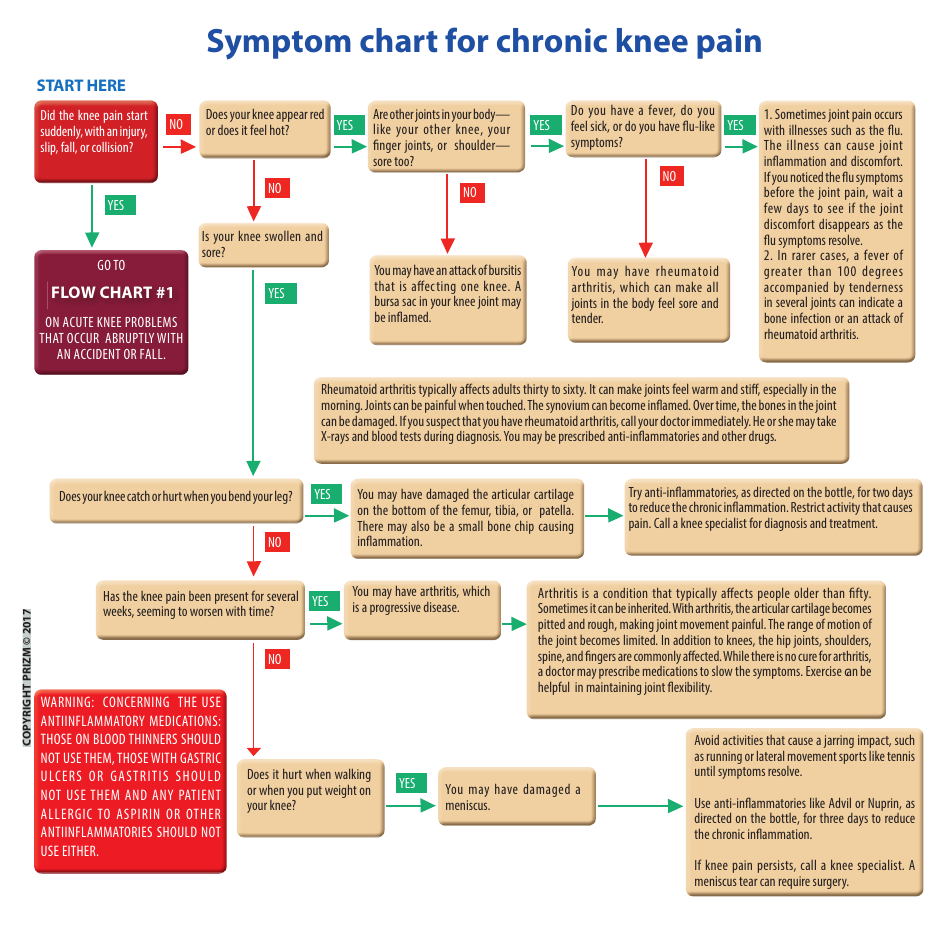 Chronic Knee Pain Symptom Chart - Prizm