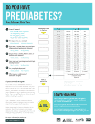 Document preview: Prediabetes Risk Test Worksheet