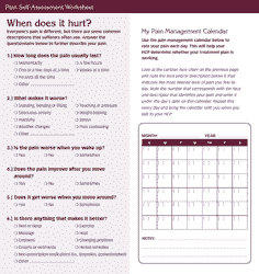 Pain Self-assessment Worksheet - Endo Pharmaceuticals, Page 4