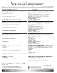 Clinical Institute Withdrawal Assessment of Alcohol Scale, Revised (Ciwa-Ar), Page 2
