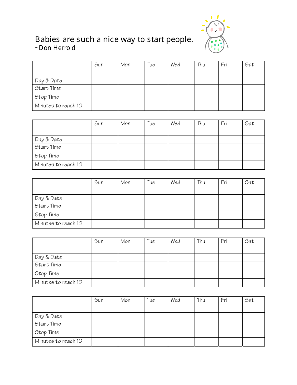 Baby Movements Activity Record - Utah, Page 3