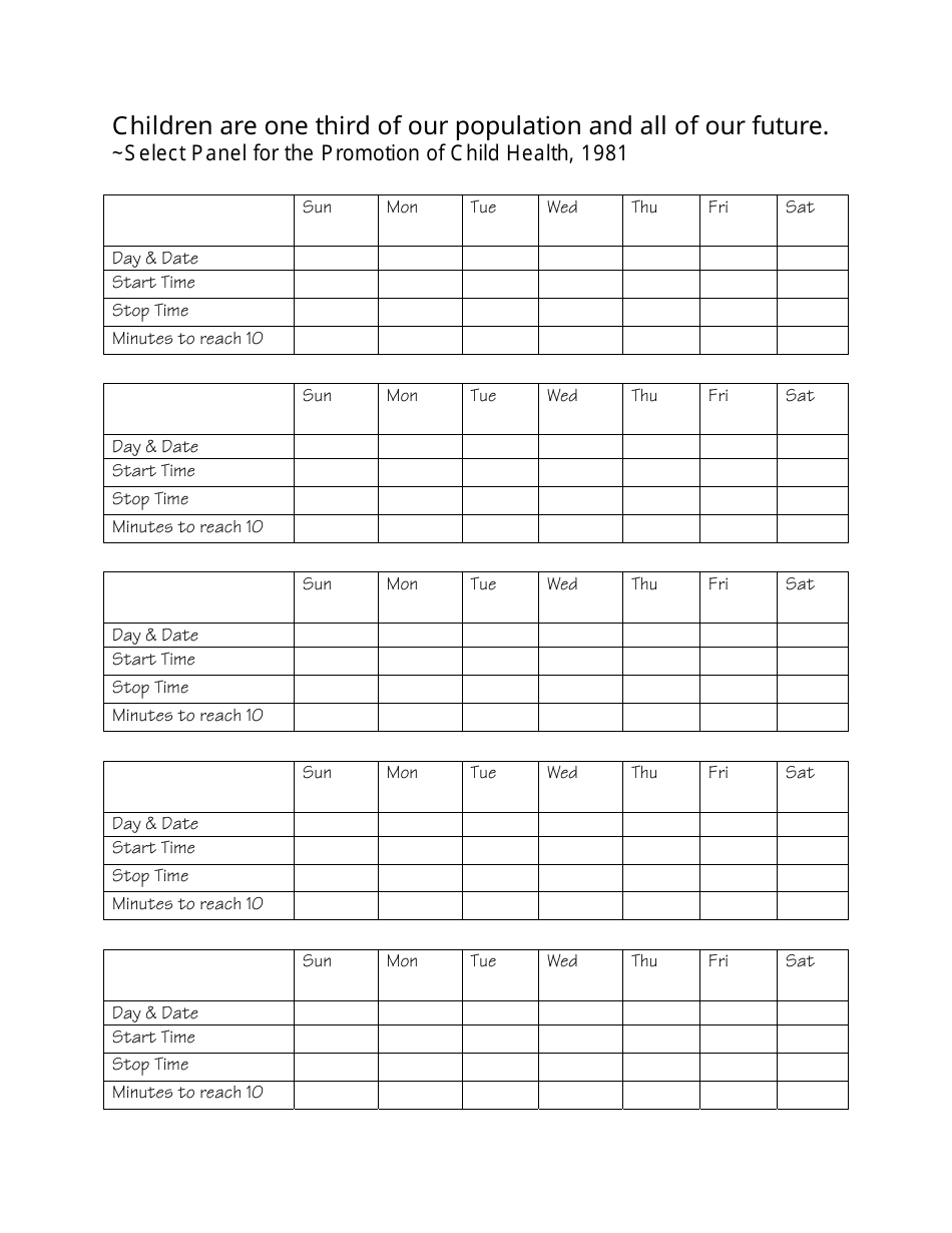 Baby Movements Activity Record - Utah, Page 4