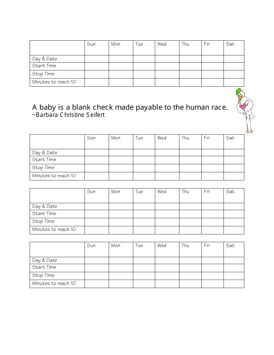 Baby Movements Activity Record - Utah, Page 5