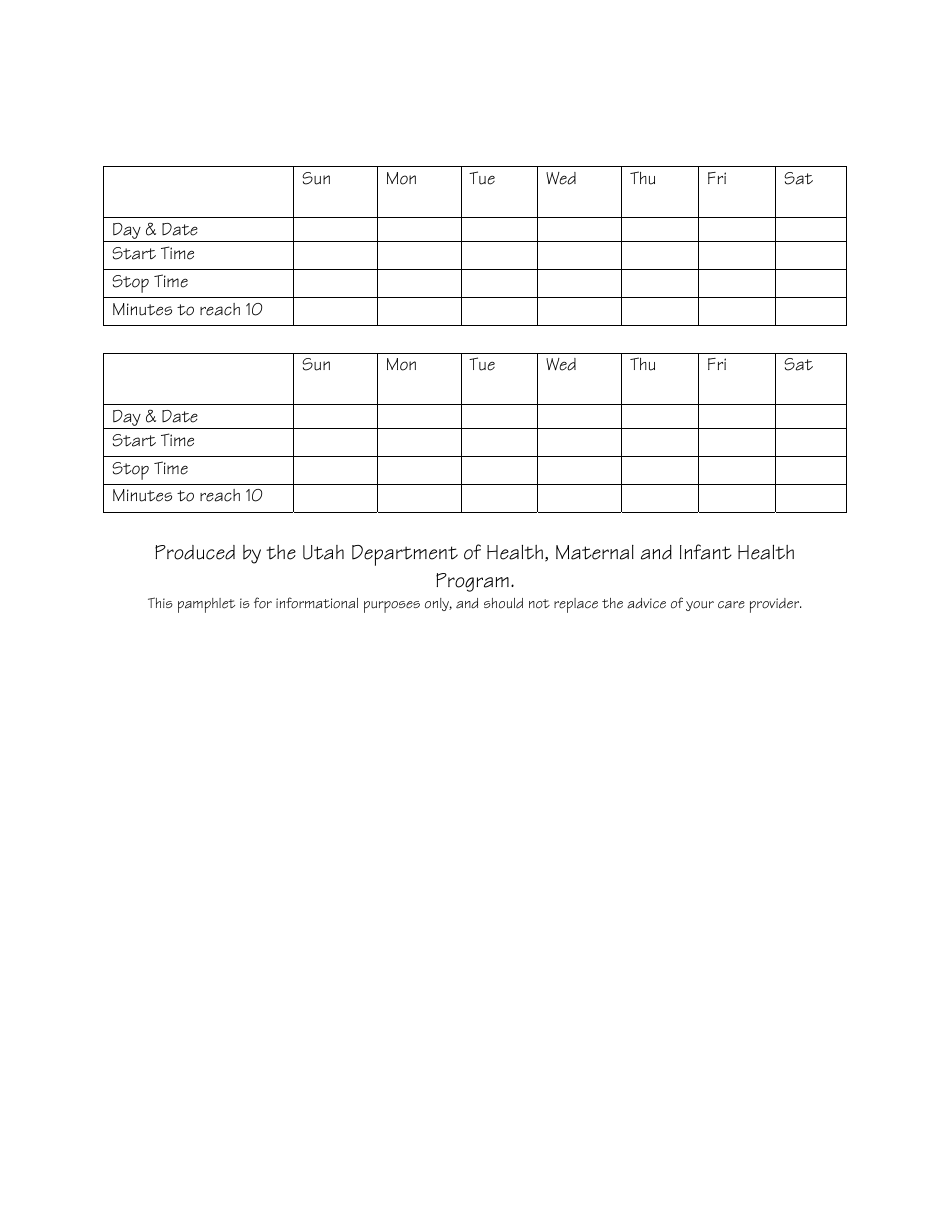 Baby Movements Activity Record - Utah, Page 6