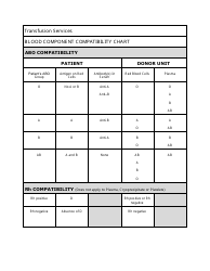 Document preview: Blood Component Compatibility Chart