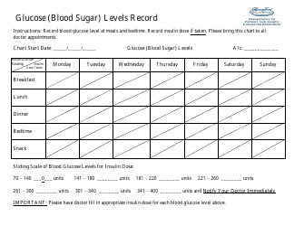 Glucose (Blood Sugar) Levels Record - Department of Patient and Family Caregiver Resources, Page 2