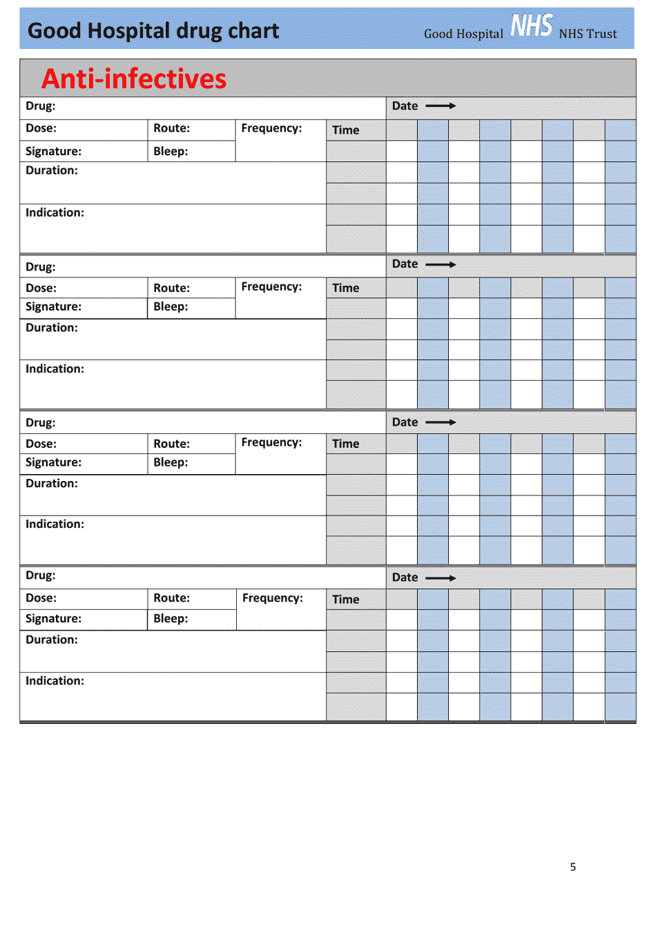 Good Hospital Drug Chart, Page 5