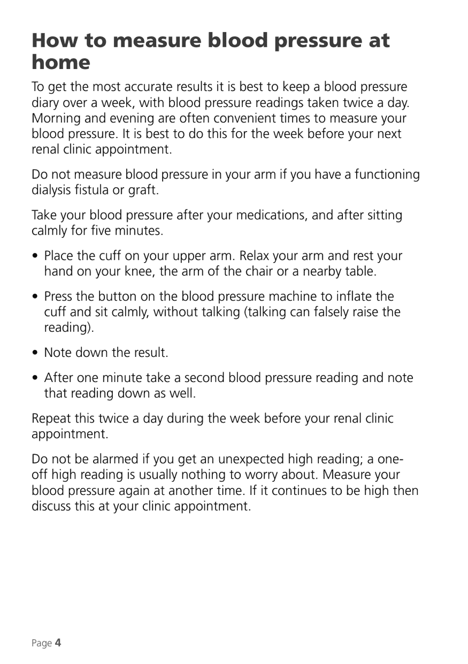 Weekly Home Blood Pressure Log, Page 4