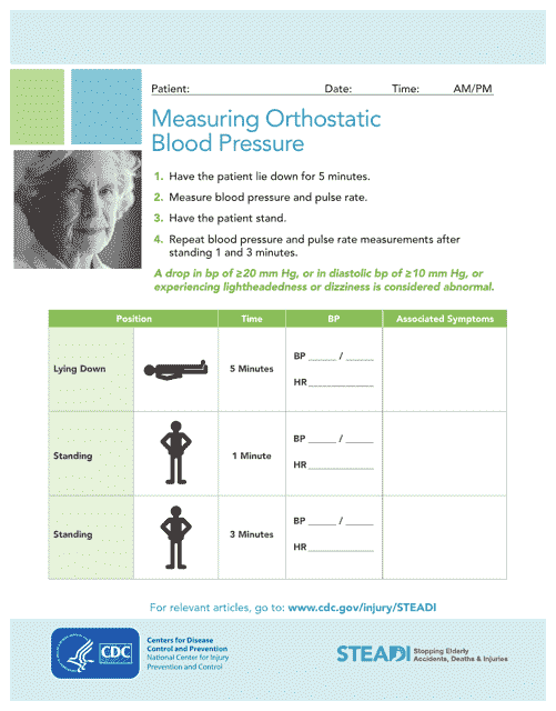 Orthostatic Blood Pressure Measurement Sheet