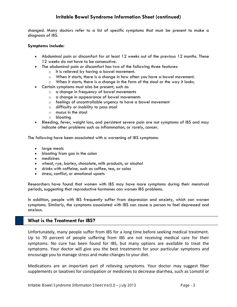 Weekly Irritable Bowel Syndrome (Ibs) Symptom, Stress and Diet Monitoring Diary, Page 3