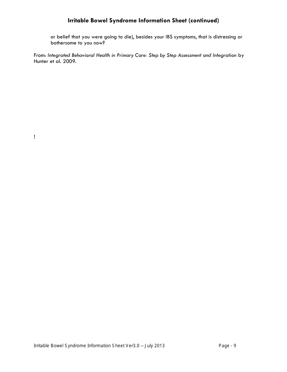 Weekly Irritable Bowel Syndrome (Ibs) Symptom, Stress and Diet Monitoring Diary, Page 9