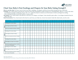Document preview: Baby's First Feedings and Diapers Chart - Allina Health System