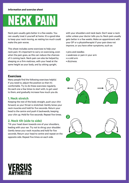 Neck Pain Information and Exercise Sheet
