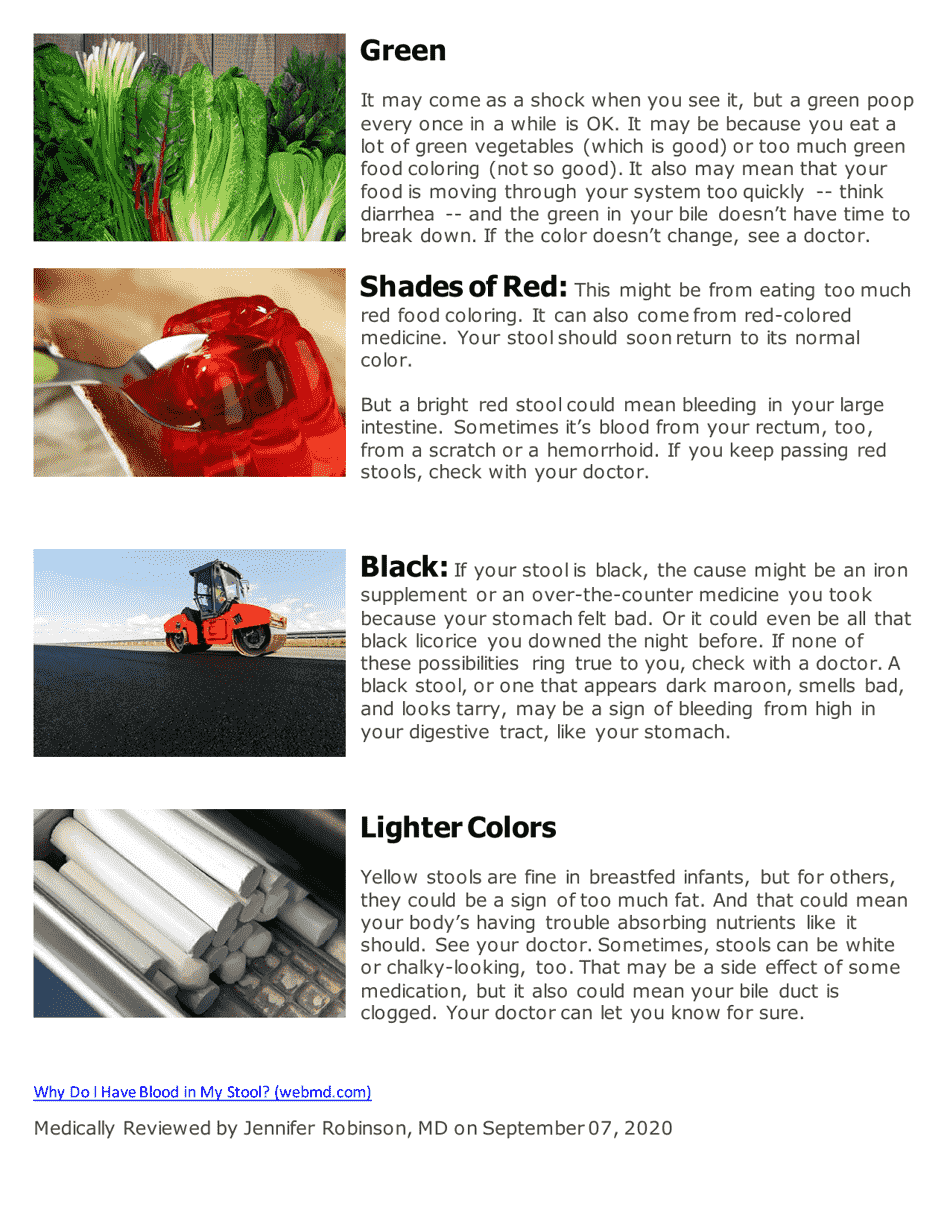 Stool Type and Color Chart, Page 3