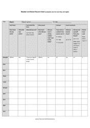 Bladder and Bowel Record Chart, Page 3