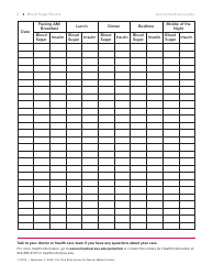 Blood Sugar Record Template - the Ohio State University Wexner Medical Center, Page 2