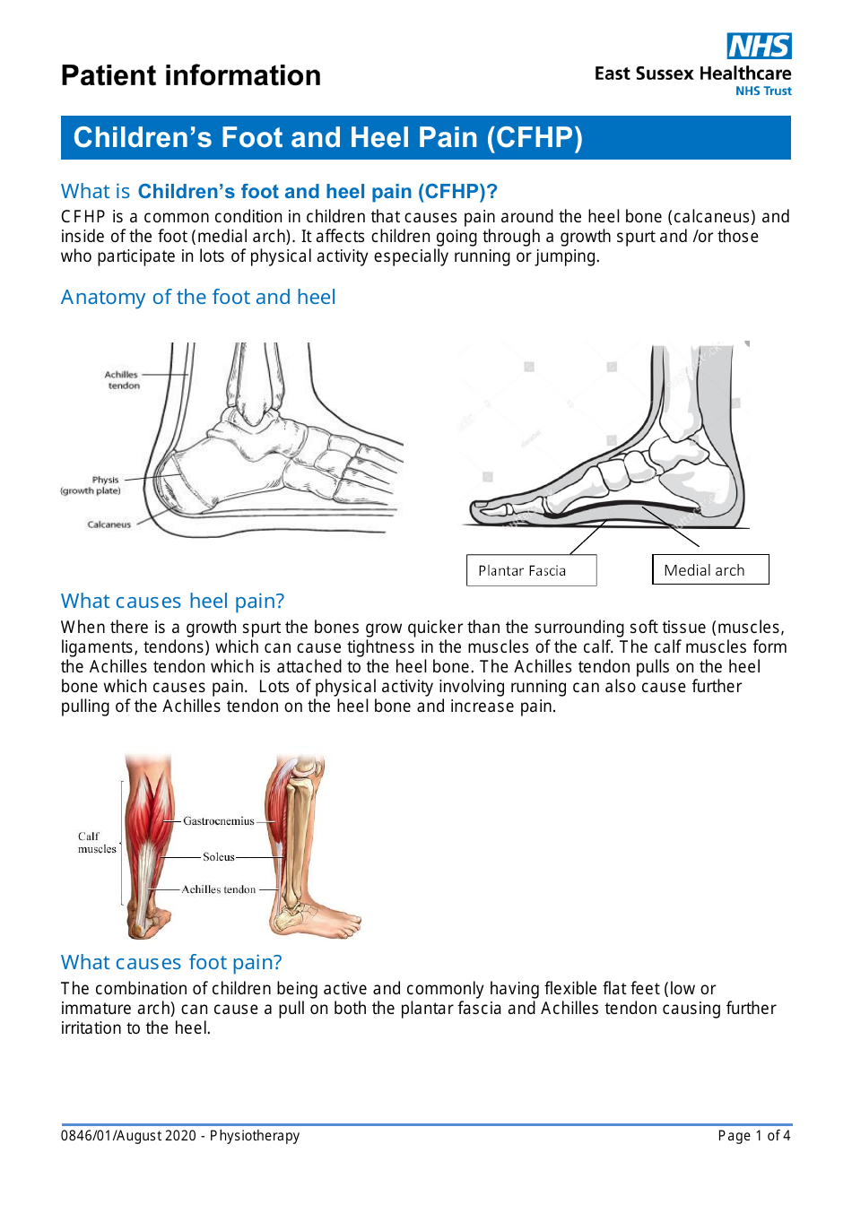 Childrens Foot and Heel Pain (Cfhp) Chart - United Kingdom, Page 1