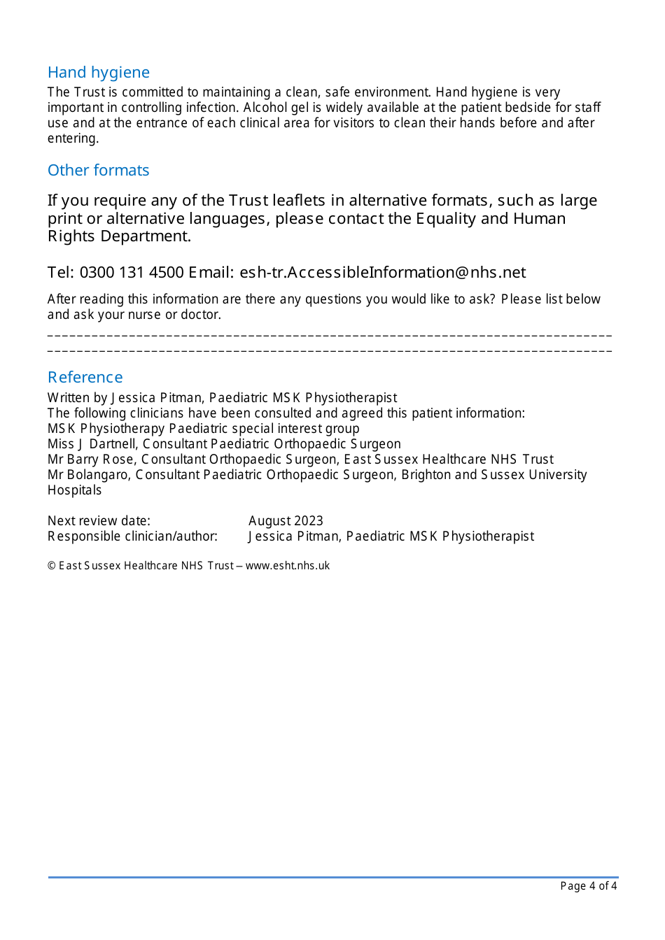 Childrens Foot and Heel Pain (Cfhp) Chart - United Kingdom, Page 4
