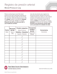 Document preview: Blood Pressure Log - the Ohio State University Wexner Medical Center (Spanish)