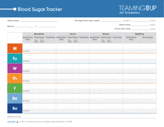 Document preview: Blood Sugar Tracker - Sanofi-Aventis
