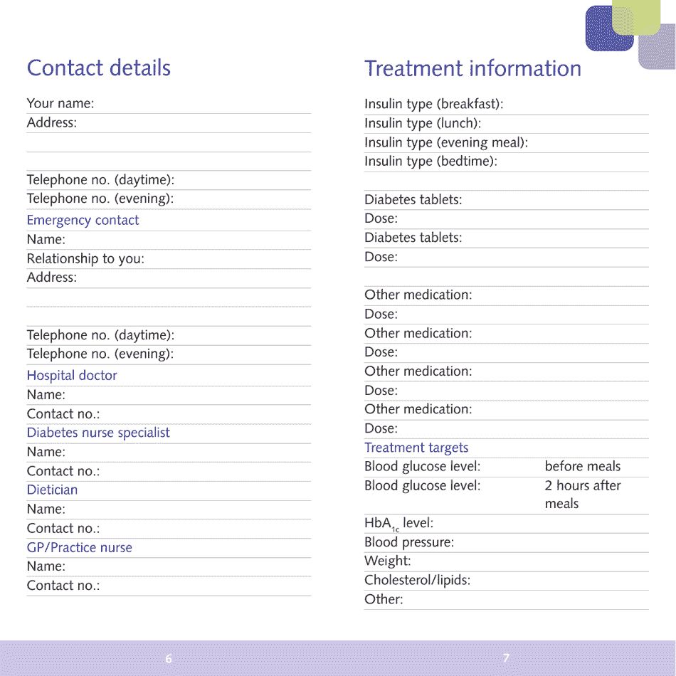 Blood Glucose Monitoring Diary Sanofi Download Printable PDF