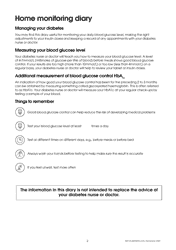 Blood Glucose Monitoring Diary, Page 2
