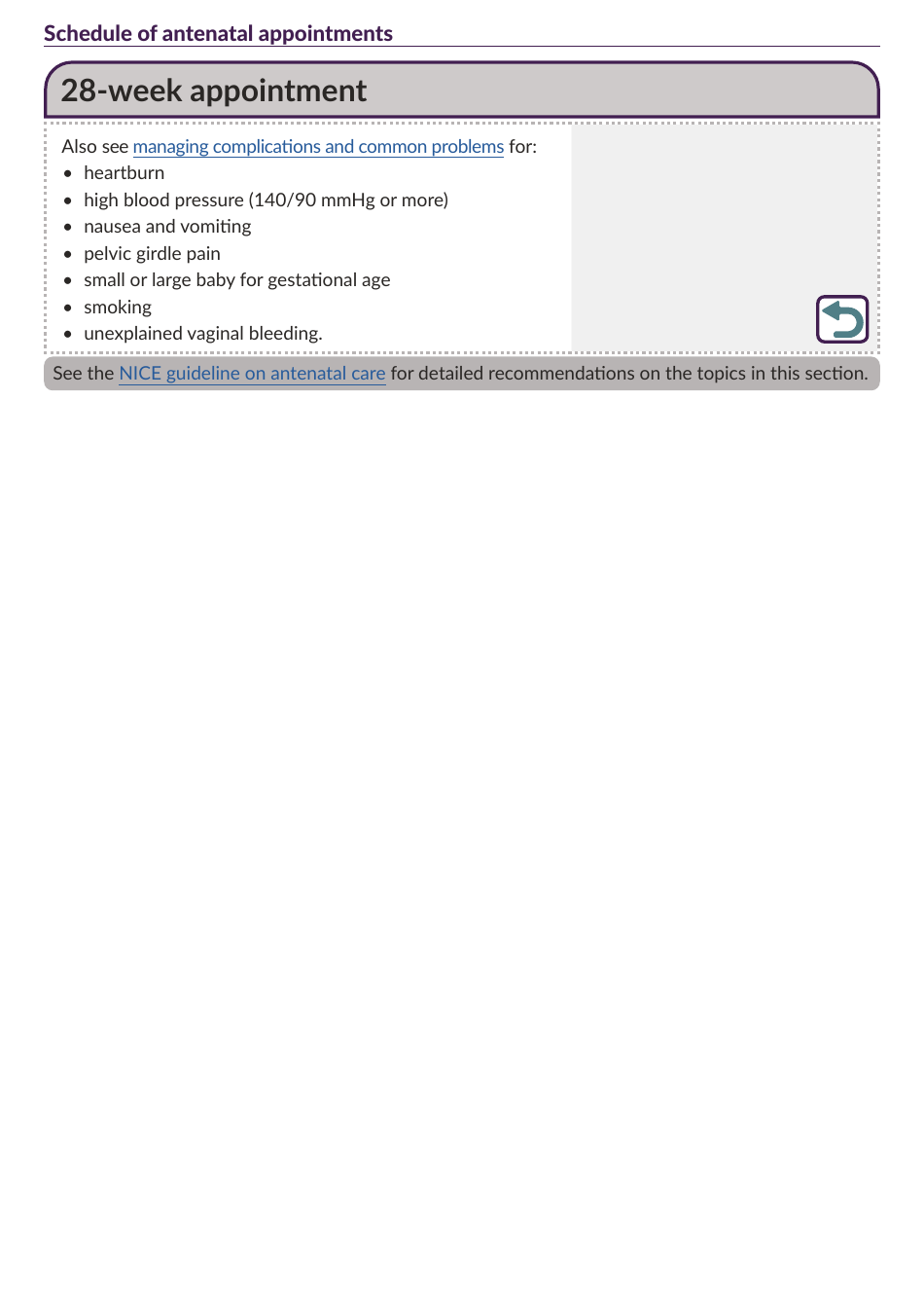 Schedule of Antenatal Appointments - National Institute for Health and Care Excellence, Page 14