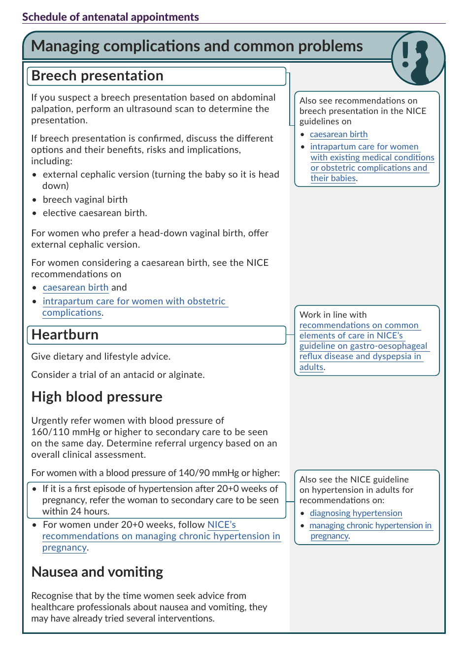 Schedule of Antenatal Appointments - National Institute for Health and Care Excellence, Page 27