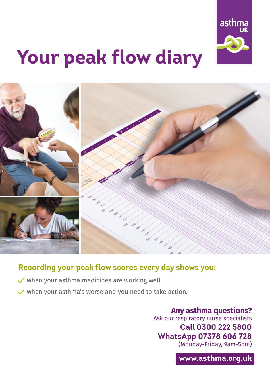 Peak Flow Diary Asthma Download Fillable PDF Templateroller