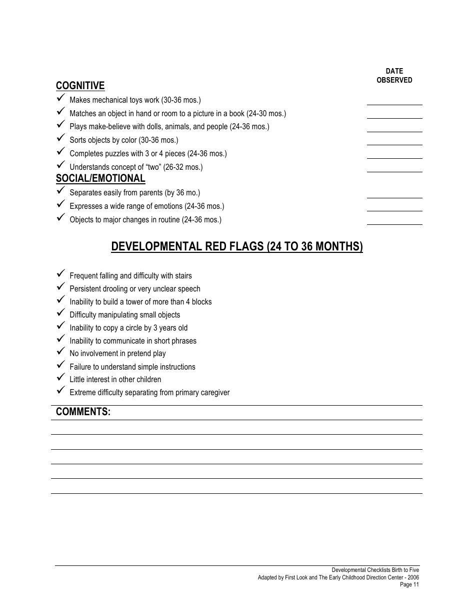 Developmentalchecklists - Birthtofive, Page 11