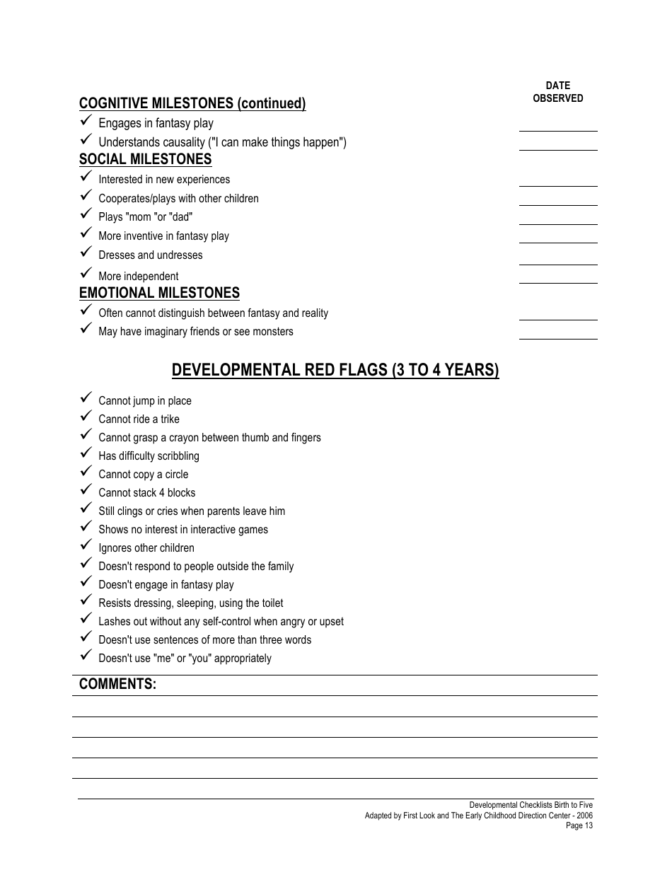 Developmentalchecklists - Birthtofive, Page 13