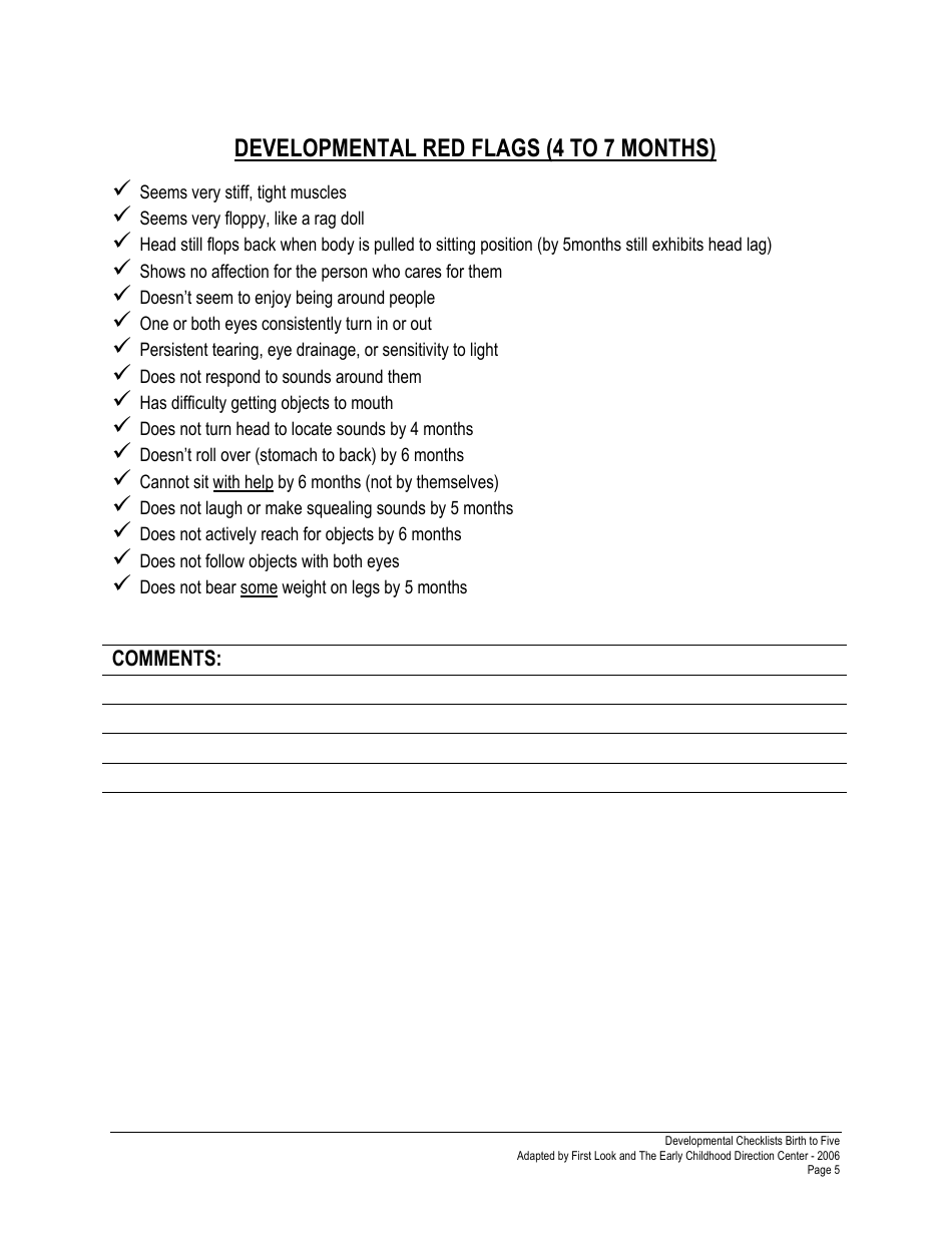 Developmentalchecklists - Birthtofive, Page 5