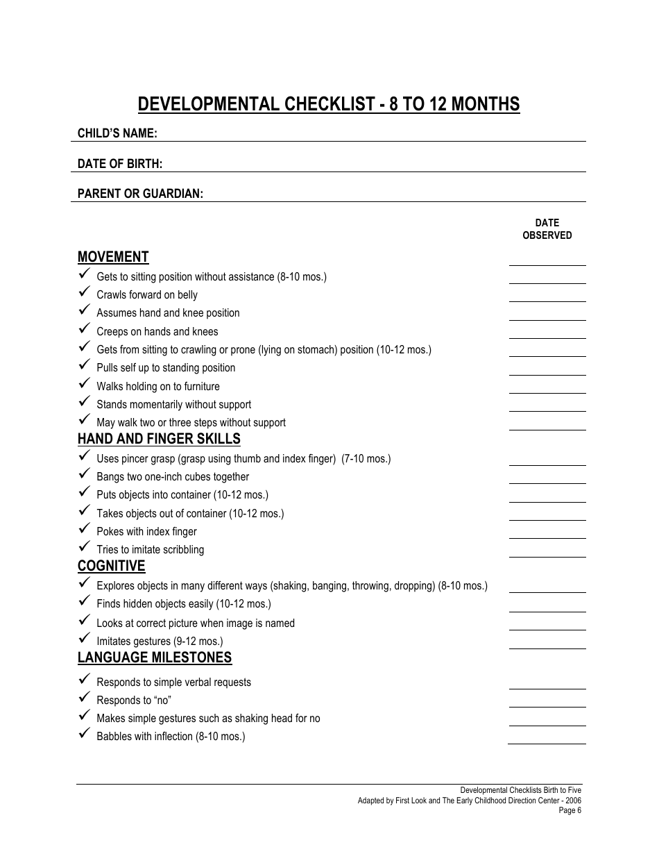 Developmentalchecklists - Birthtofive, Page 6