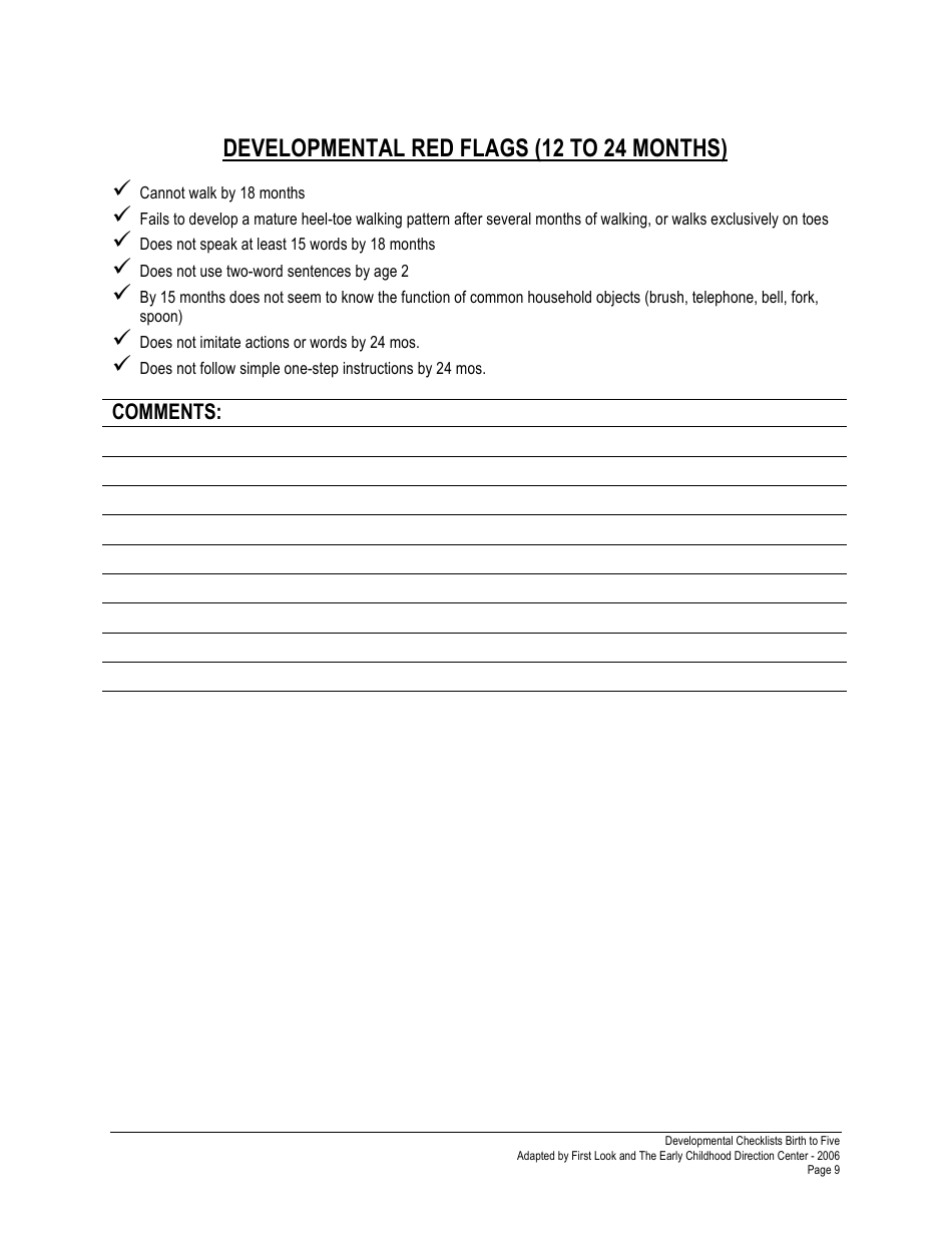 Developmentalchecklists - Birthtofive, Page 9