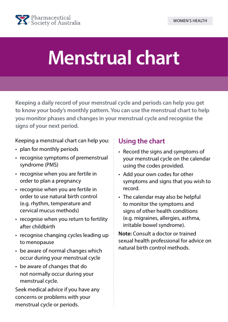 Menstrual Chart – A Handy Tool for Tracking Your Menstrual Cycle