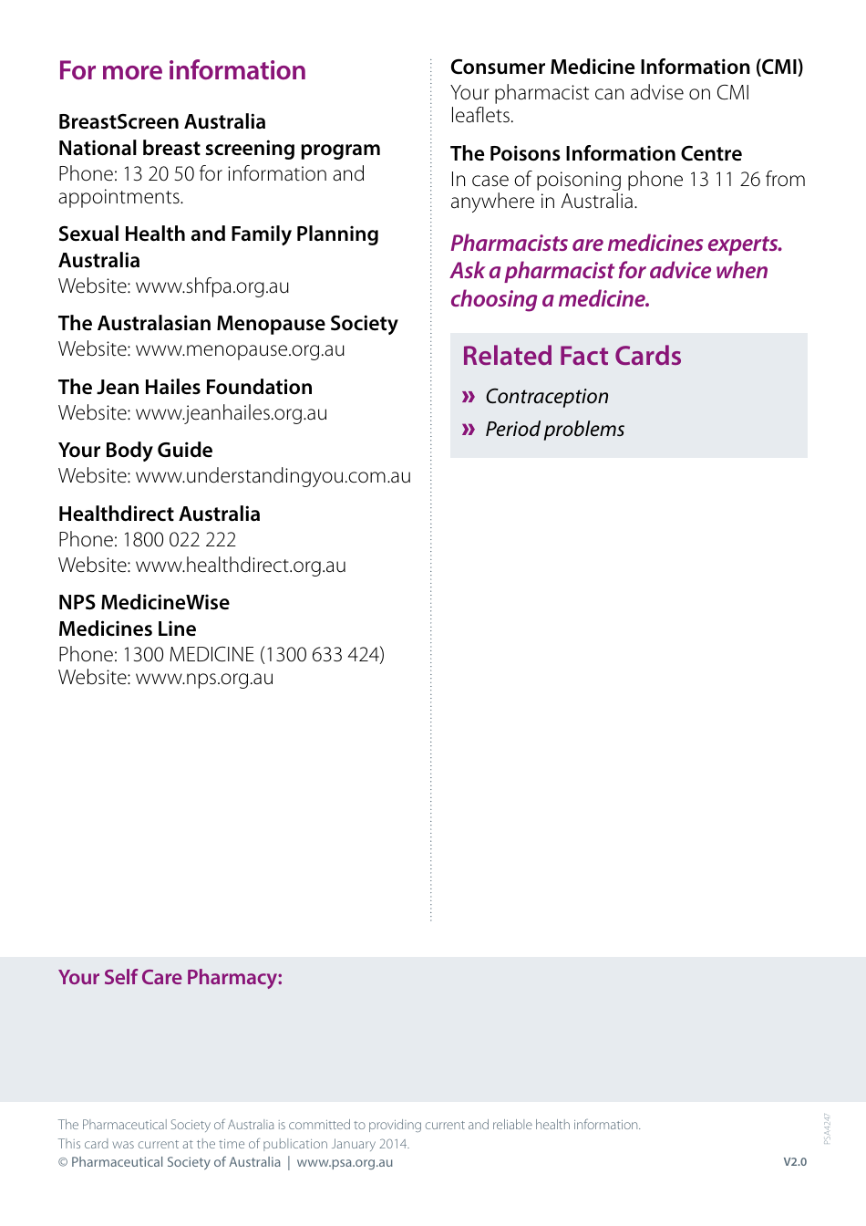 Menstrual Chart, Page 4