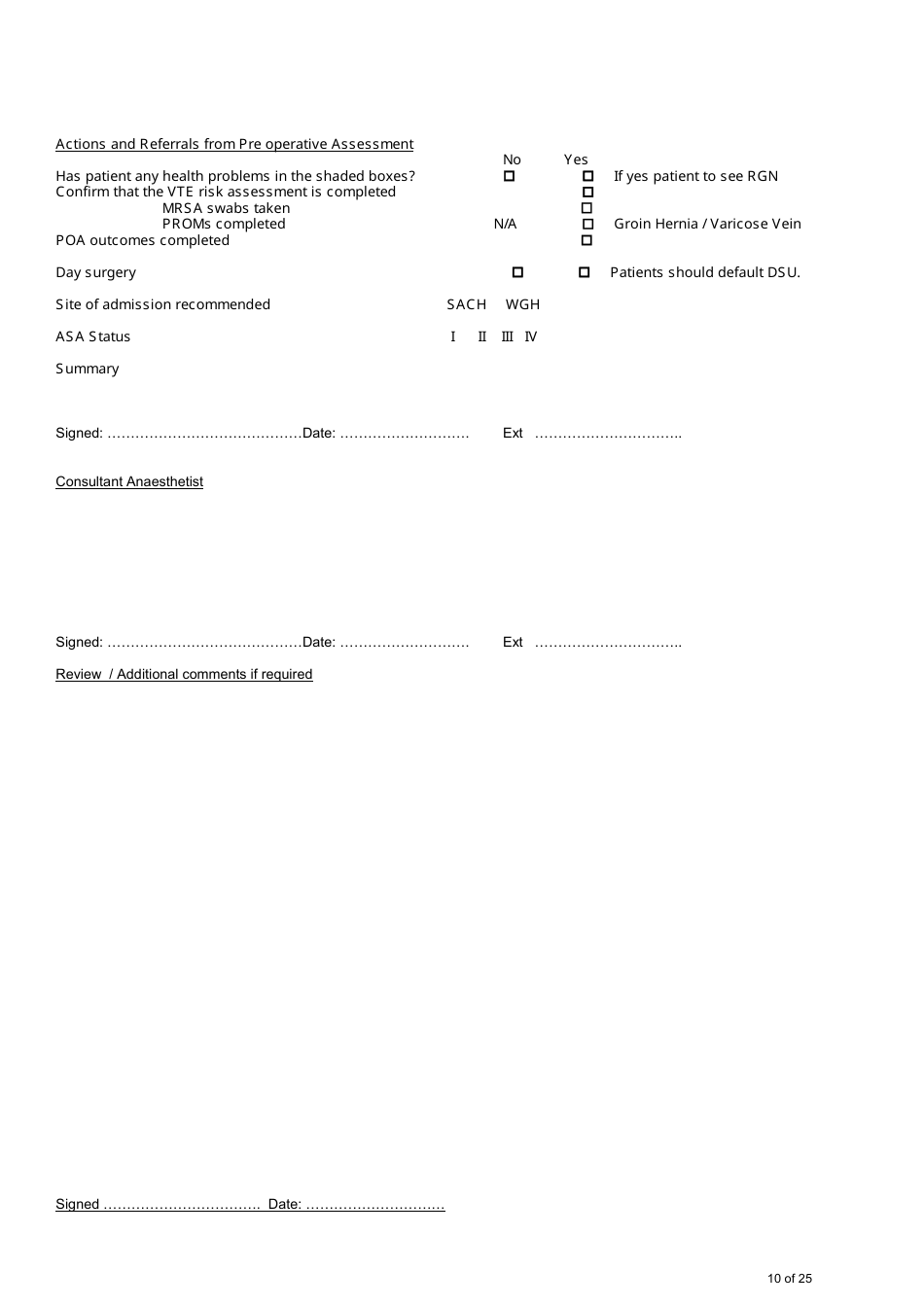 Confidential Patient Information - Day Surgery Patient Preparation, Page 10