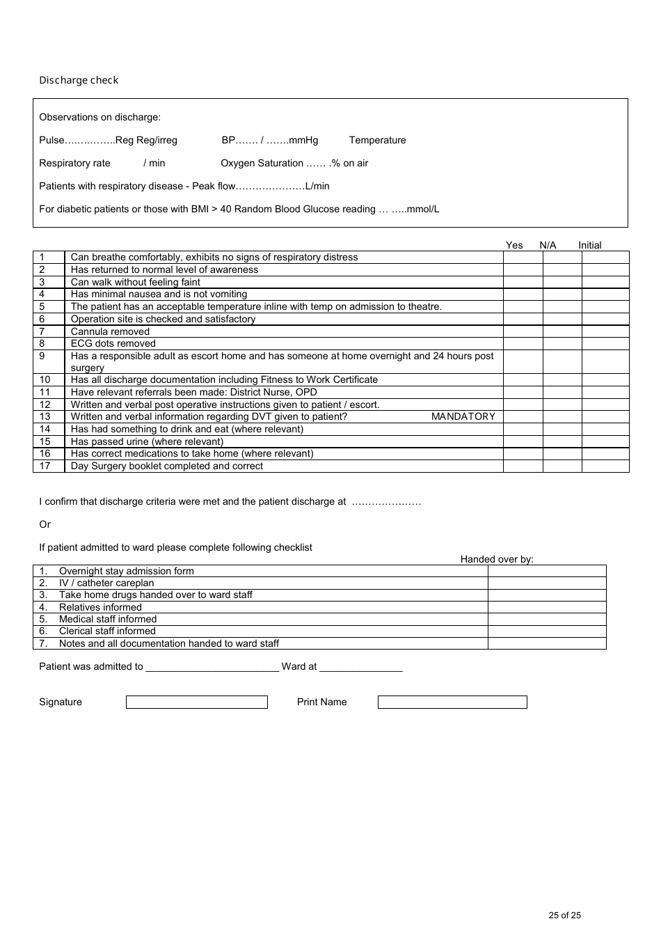 Confidential Patient Information - Day Surgery Patient Preparation, Page 25