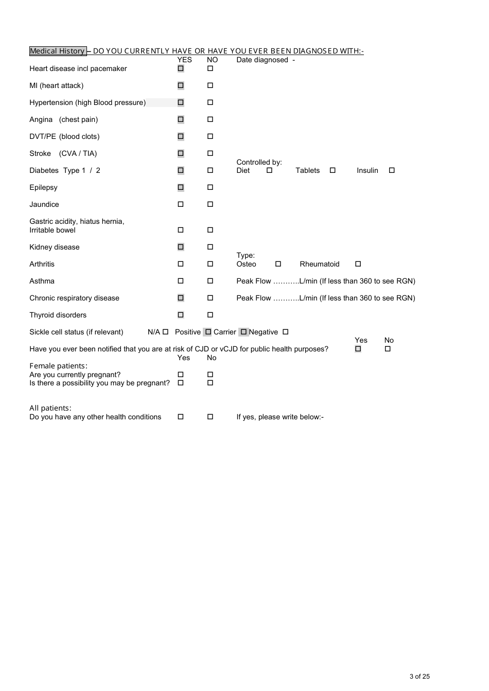 Confidential Patient Information - Day Surgery Patient Preparation, Page 3