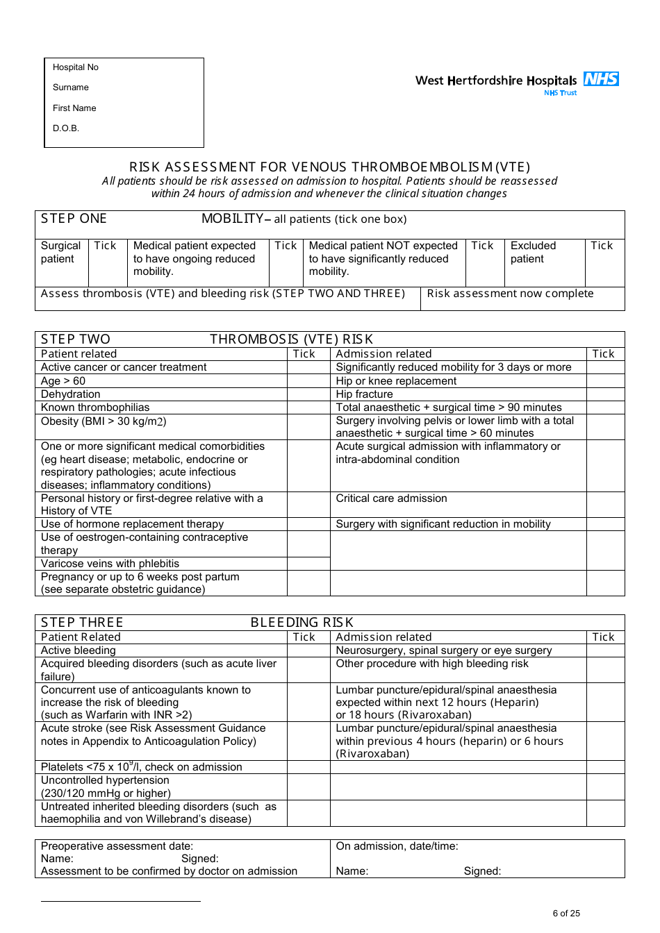 Confidential Patient Information - Day Surgery Patient Preparation, Page 6