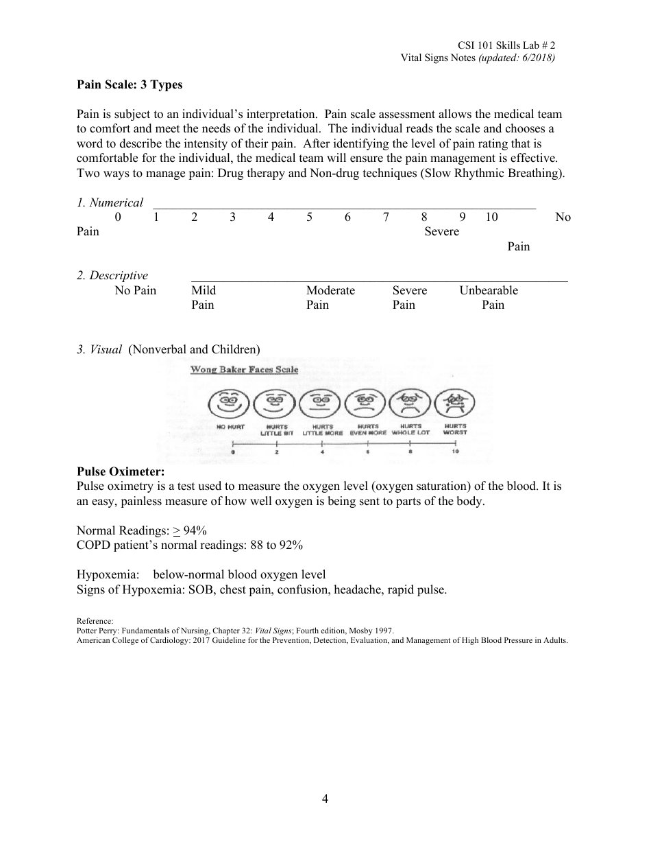 Vital Signs and Pain Scale, Page 4