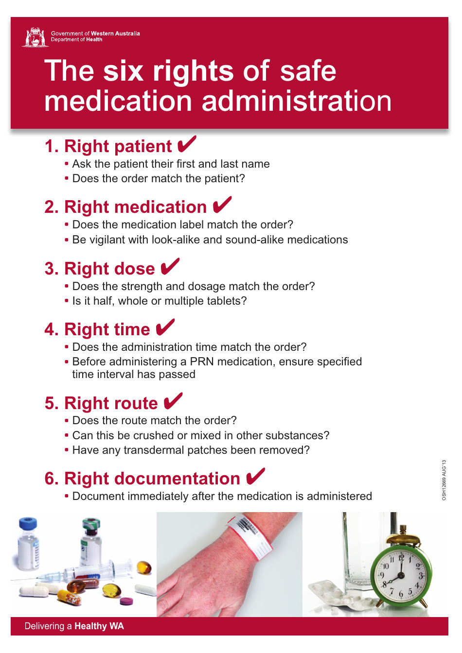 Safe Medication Administration Checklist - Western Australia, Australia, Page 1
