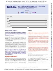 Document preview: Sport Concussion Assessment Tool (Scat5) - Concussion in Sport Group