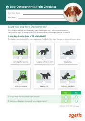 Document preview: Dog Osteoarthritis Pain Checklist