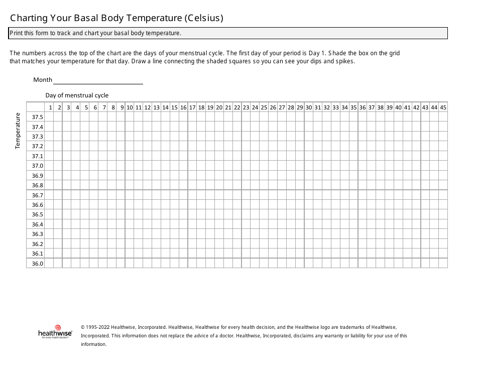 Charting Your Basal Body Temperature (Celsius) - Preview
