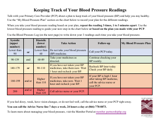 Document preview: Blood Pressure Log - Track